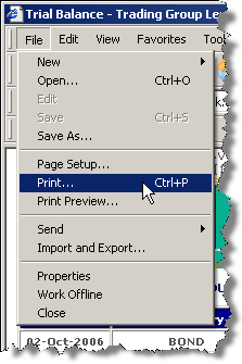 Browser Print Menu