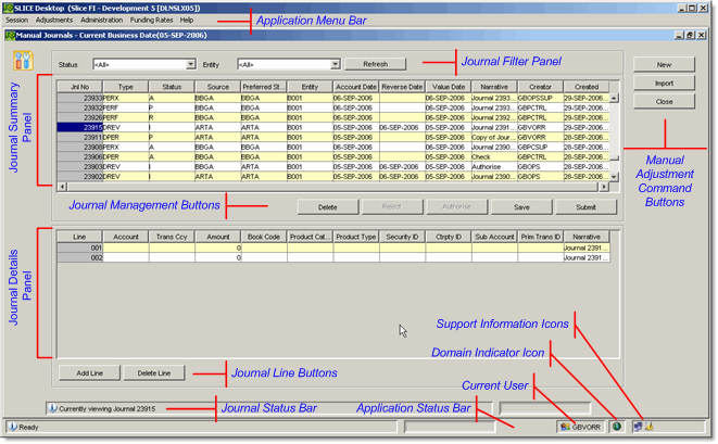 Manual Adjustment Screen